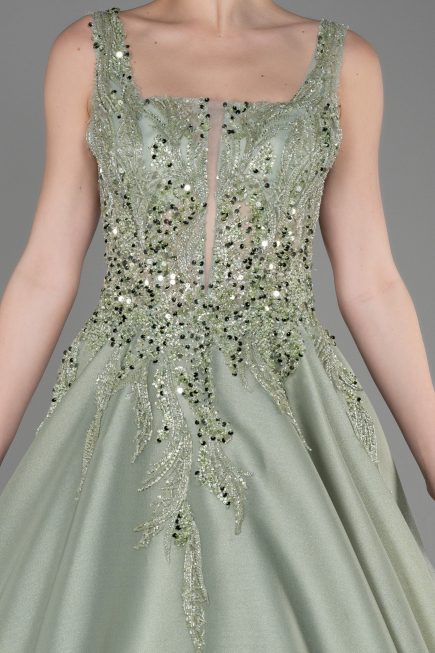 Designer Abendkleid Lang Minzgrün ABU3745