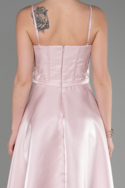 Abendkleid Midi Satin Puder ABK2011
