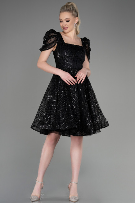 Abendkleid Kurz Schwarz ABK2001