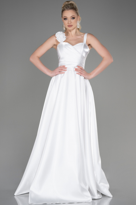 Abendkleid Lang Weiß ABU3751