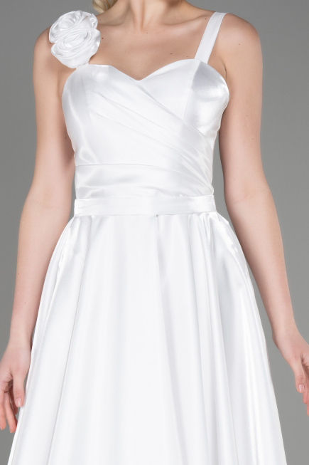 Abendkleid Lang Weiß ABU3751