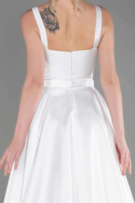 Abendkleid Lang Weiß ABU3751
