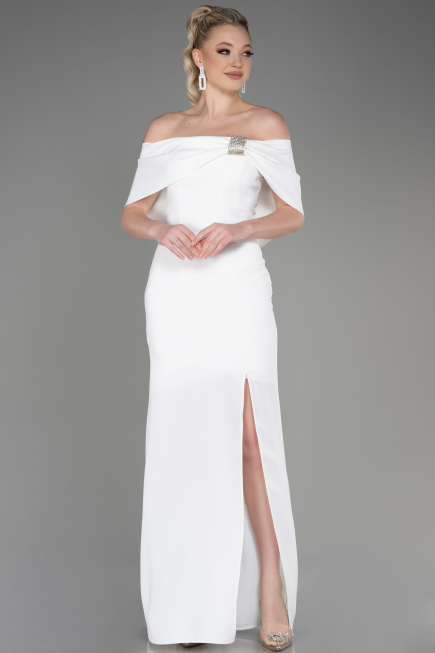 Abendkleid Lang Weiß ABU3775