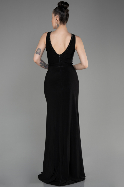 Abendkleid im Meerjungfrau-Stil Lang Schwarz ABU3782