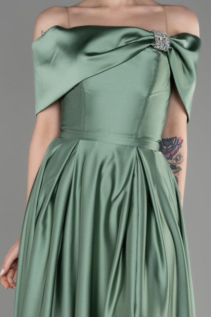 Abschlusskleid Lang Satin Türkis ABU3788