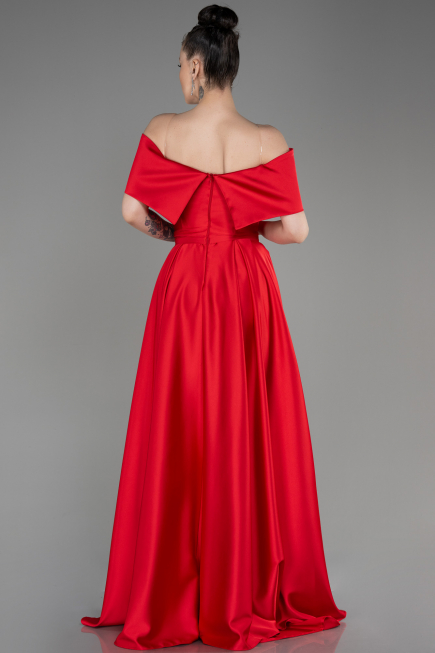 Abschlusskleid Lang Satin Rot ABU3788