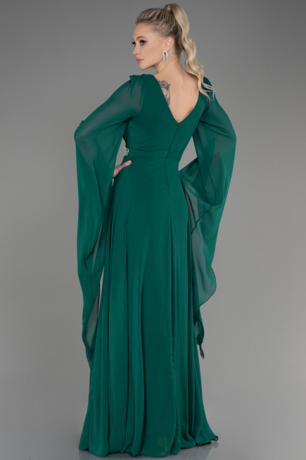 Abendkleid Lang Chiffon Smaragdgrün ABU3541
