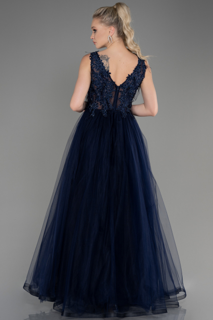 Abendkleid Lang Marineblau ABU3718
