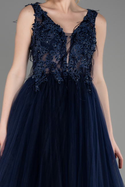 Abendkleid Lang Marineblau ABU3718