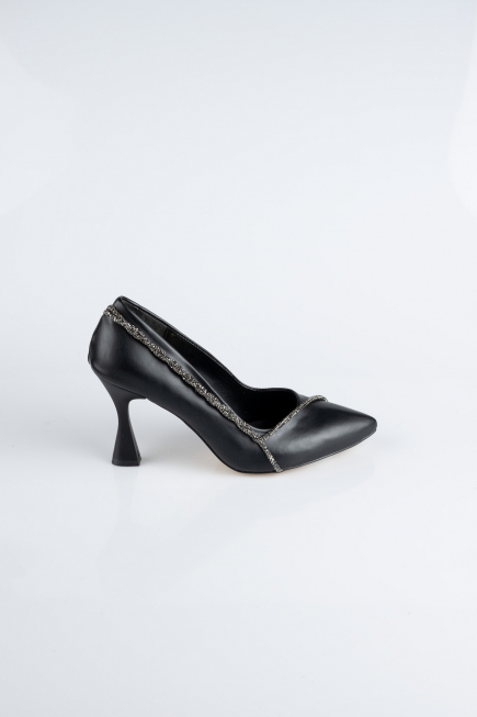 Stiletto Leder Schwarz MJD5158