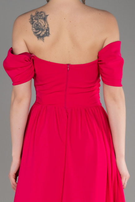 Abendkleid Lang Chiffon Fuchsie ABU3827