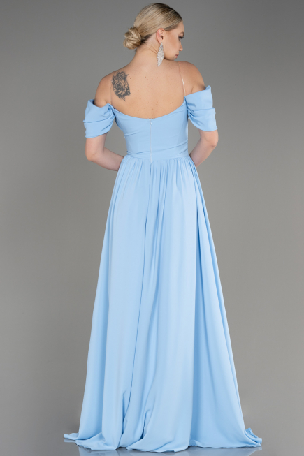 Abendkleid Lang Chiffon Blau ABU3827