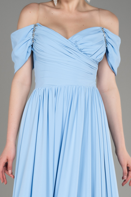 Abendkleid Lang Chiffon Blau ABU3827
