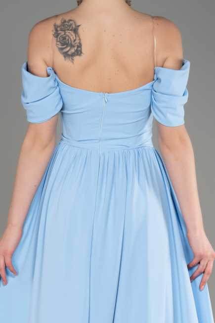 Abendkleid Lang Chiffon Blau ABU3827