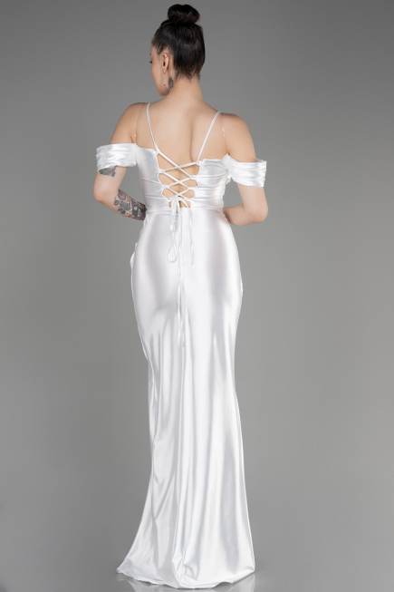 Abendkleid Lang Weiß ABU3840