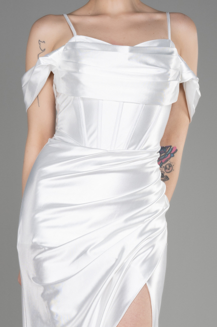 Abendkleid Lang Weiß ABU3840