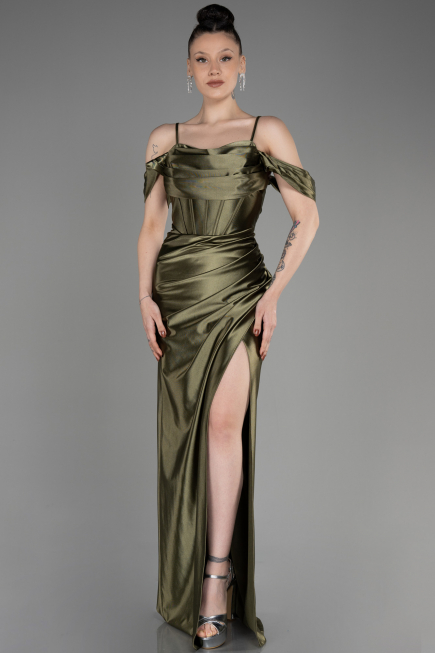 Abendkleid Lang Khaki ABU3840