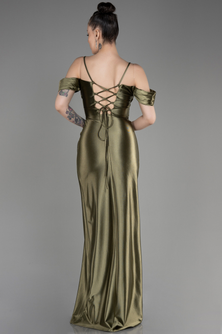 Abendkleid Lang Khaki ABU3840