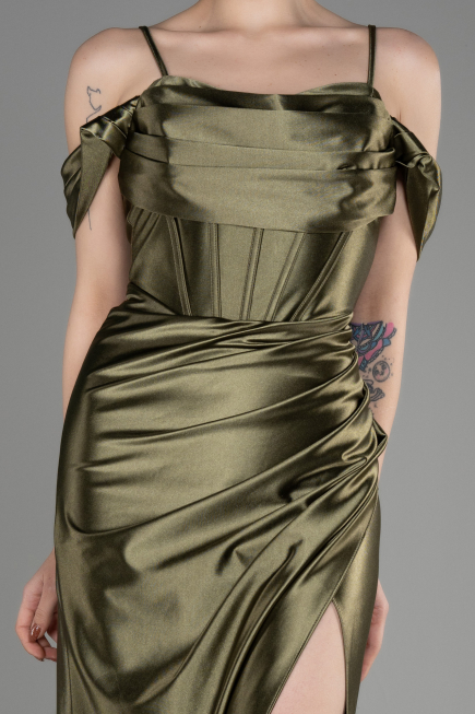 Abendkleid Lang Khaki ABU3840
