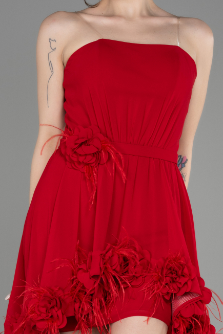 Partykleid Kurz Chiffon Rot ABK2034