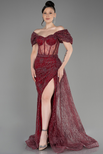 Abendkleid Lang Weinrot ABU2706
