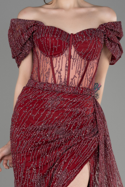 Abendkleid Lang Weinrot ABU2706