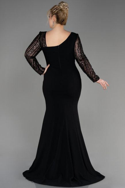 Brautkleid In Übergröße Lang Schwarz ABU3713