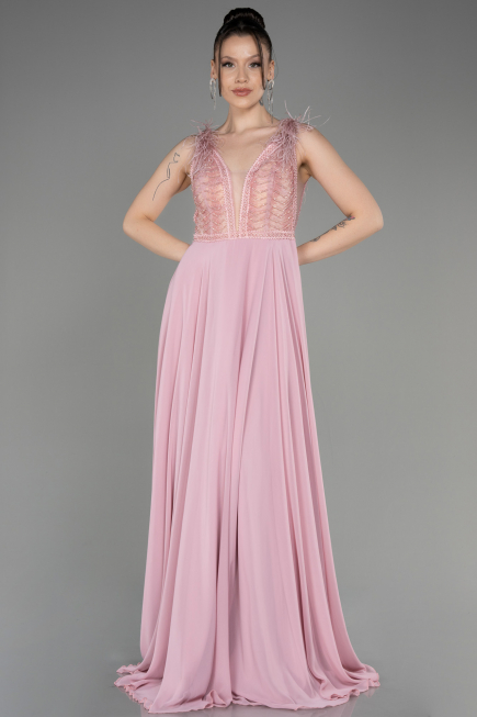 Abendkleid Lang Chiffon Puder ABU3856