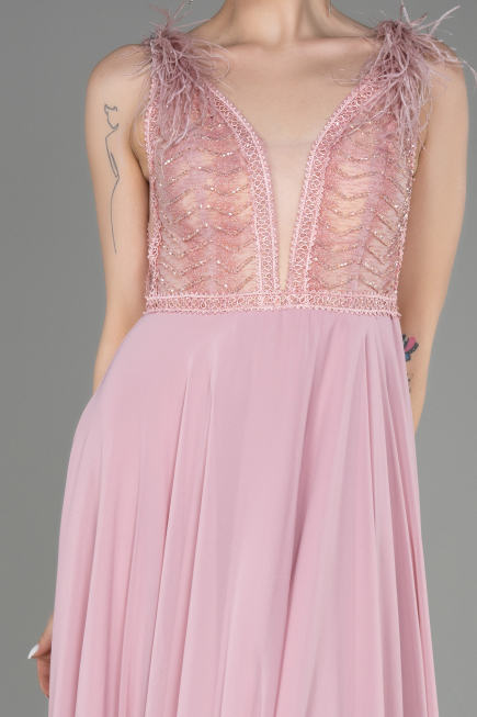 Abendkleid Lang Chiffon Puder ABU3856