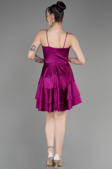 Partykleid Kurz Satin Schwarz ABK2042