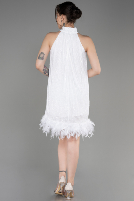 Abendkleid Kurz Weiß ABK2049