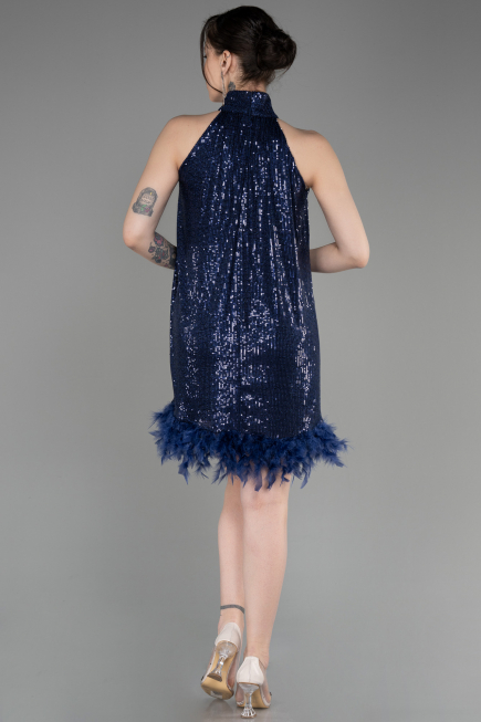 Abendkleid Kurz Marineblau ABK2049
