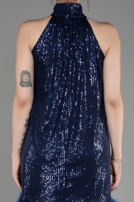 Abendkleid Kurz Marineblau ABK2049