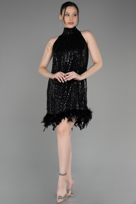 Abendkleid Kurz Schwarz ABK2049