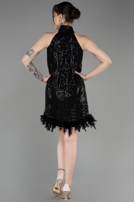 Abendkleid Kurz Schwarz ABK2049
