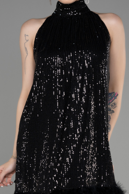 Abendkleid Kurz Schwarz ABK2049