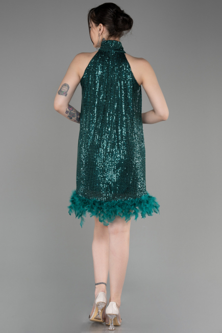 Abendkleid Kurz Smaragdgrün ABK2049