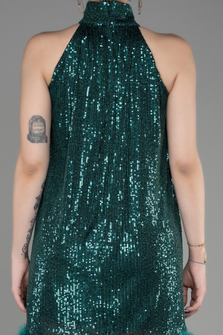 Abendkleid Kurz Smaragdgrün ABK2049