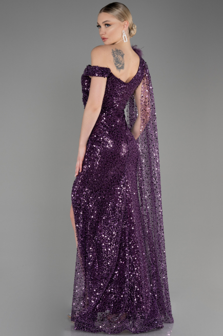 Abendkleid Lang Schuppig Violette ABU3857