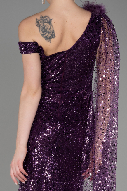 Abendkleid Lang Schuppig Violette ABU3857