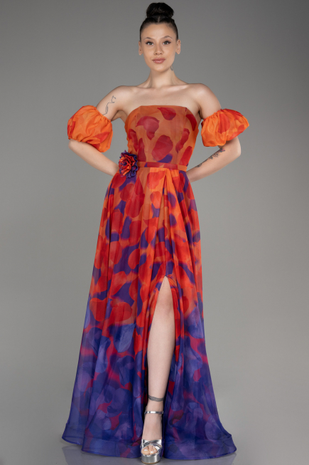 Abendkleid Lang Orange ABU3903