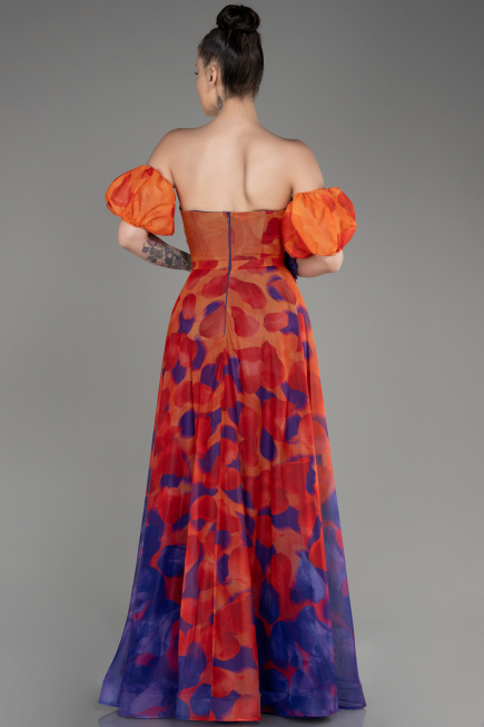 Abendkleid Lang Orange ABU3903