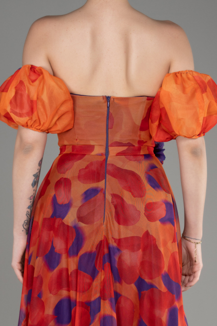 Abendkleid Lang Orange ABU3903