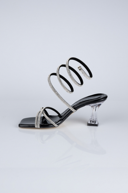 Party-Schuhe Steinbesetzt Schwarz AB2002
