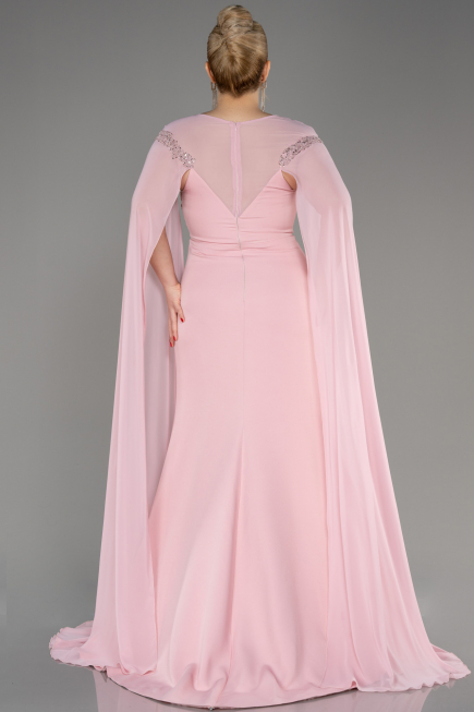 Abendgarderobe in Großen Größen Lang Chiffon Puder ABU3913
