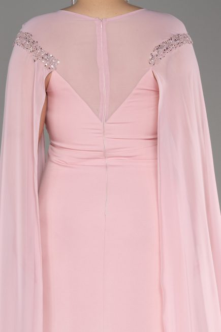 Abendgarderobe in Großen Größen Lang Chiffon Puder ABU3913