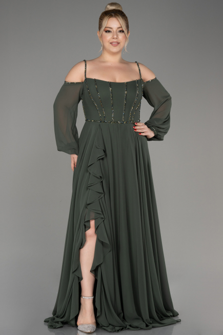 Abendkleid Lang Chiffon Khaki ABU3914