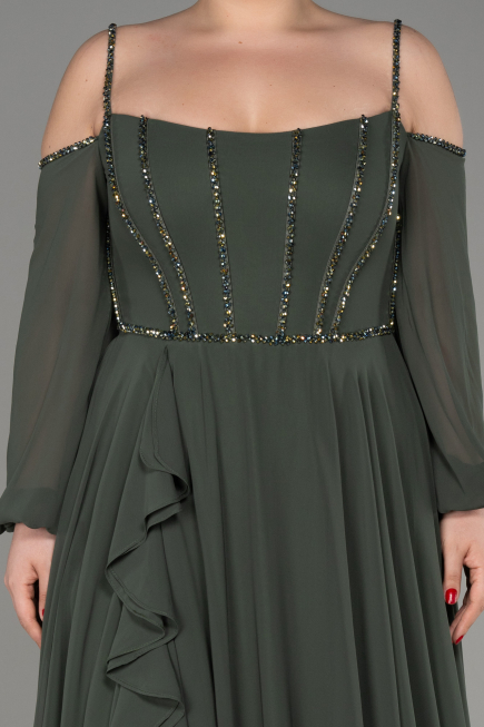 Abendkleid Lang Chiffon Khaki ABU3914