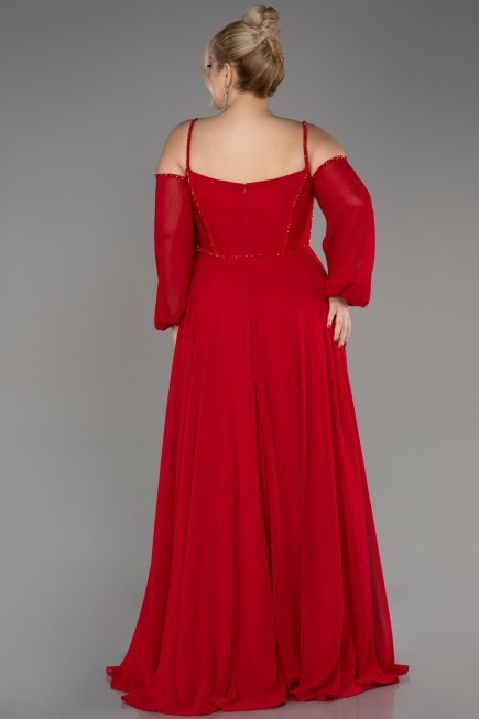 Abendkleid Lang Chiffon Rot ABU3914