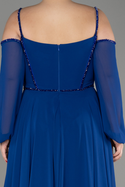 Abendkleid Lang Chiffon Sächsischblau ABU3914